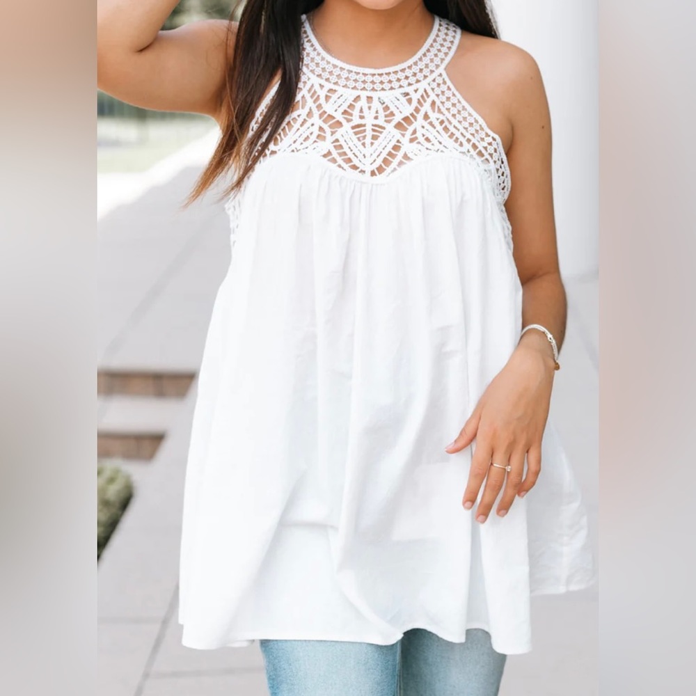 Crochet Lace Babydoll Tank